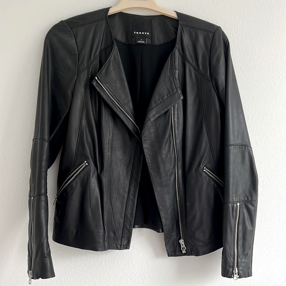 Trouvé black leather jacket